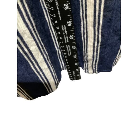 MPH Collection Blue and White Striped Off-Shoulder Top 3X Nautical Casual Summer - Picture 7 of 7